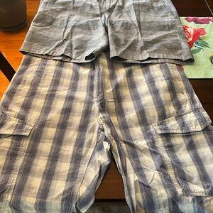 Jcrew & Calvin Klein 2 pair lot- Men’s shorts, Size 38, Gray/ Blue Plaid Shorts